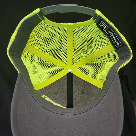 What Nooo Waaay Charcoal & Neon Green Snap Back Trucker Hat