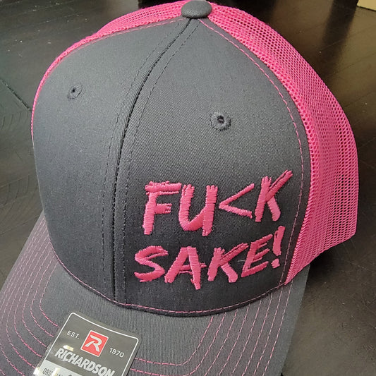 Fu(k Sake Pink and Charcoal Snap Back Trucker Hat