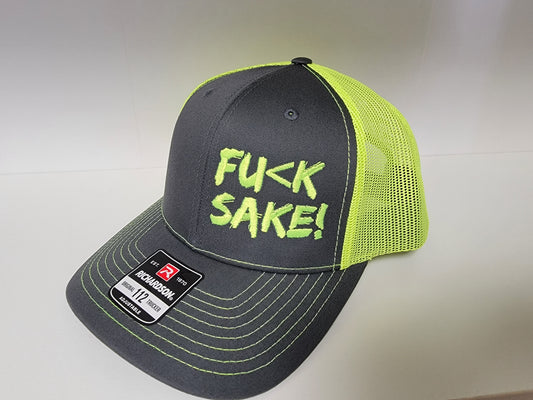 Fu(k Sake Charcoal & Neon Green Snap Back Trucker Hat