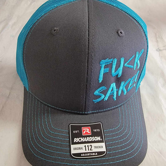 Fu(k Sake Charcoal & Blue Snap Back Trucker Hat