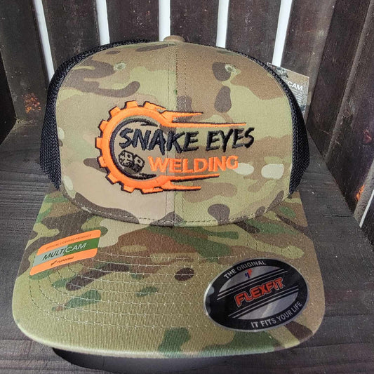 Snake Eyes Welding CAMO & Black One Size Fits Most Flexfit Hat