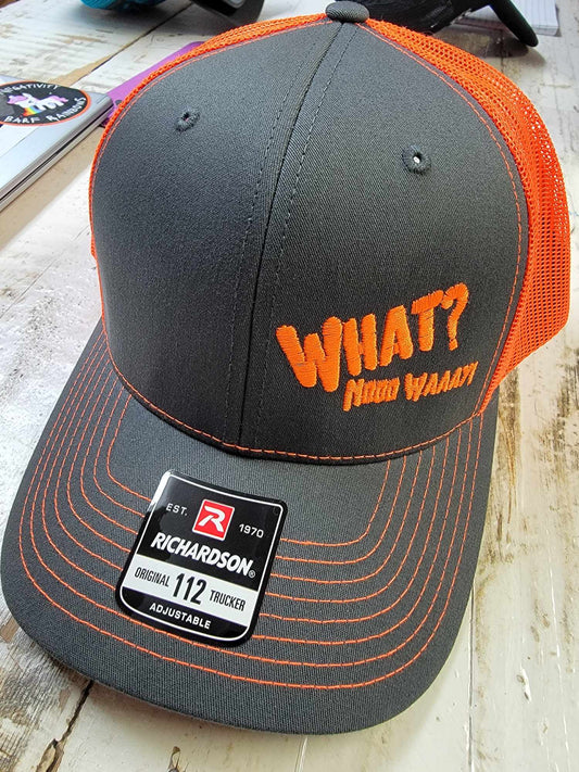 What Nooo Waaay Charcoal & Orange Snap Back Trucker Hat
