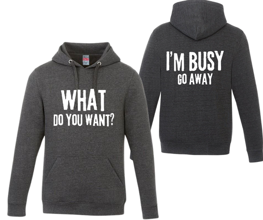 What Do You Want/ Go Away hoodies